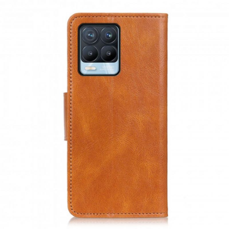 Læder Cover Realme 8 / 8 Pro Telefon Etui Vendbar Lædereffekt Lås