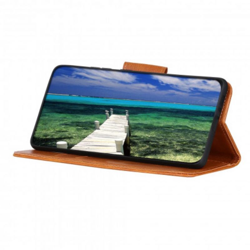 Læder Cover Realme 8 / 8 Pro Telefon Etui Vendbar Lædereffekt Lås