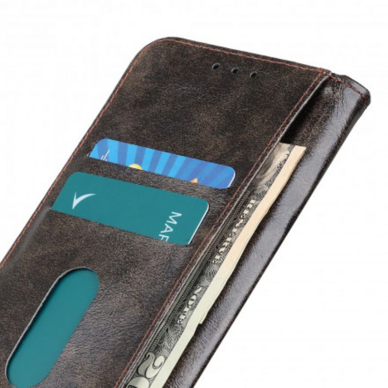 Læder Cover Realme 8 / 8 Pro Telefon Etui Vintage Lædernitter