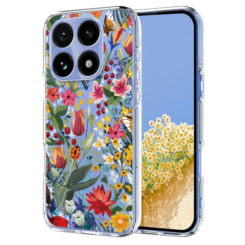 Cover Xiaomi 15t Transparent Blomstermønster
