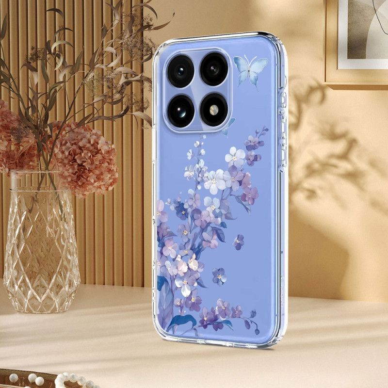 Cover Xiaomi 15t Transparent Blomstermønster