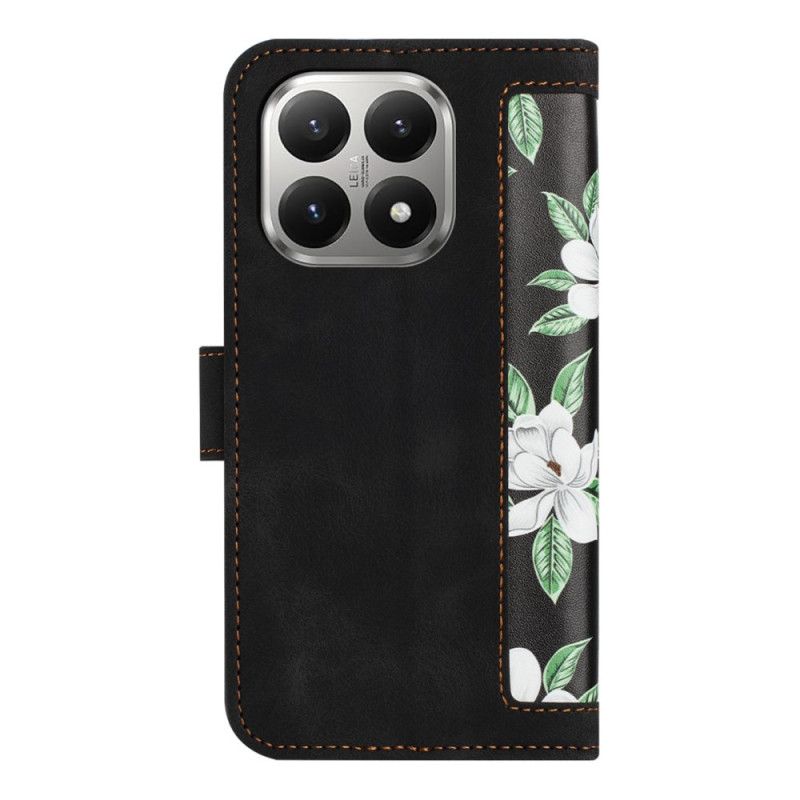 Flip Cover Til Xiaomi 15t Blomsterdesign Med Rem