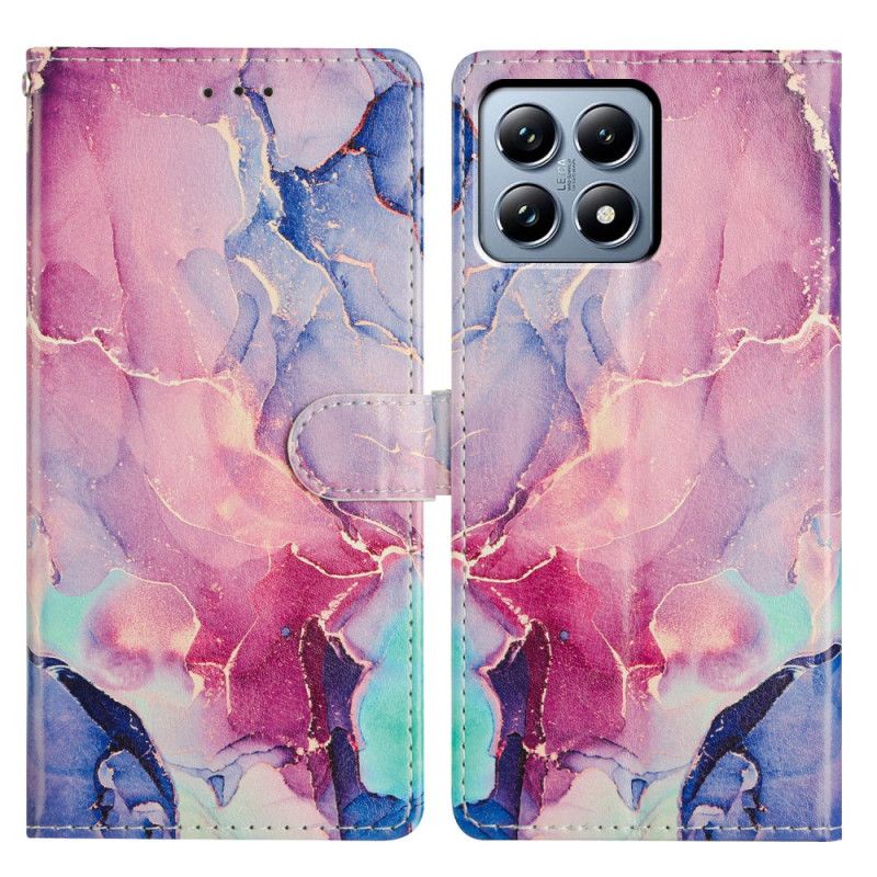 Flip Cover Til Xiaomi 15t Grøn Og Lyserød Marmor