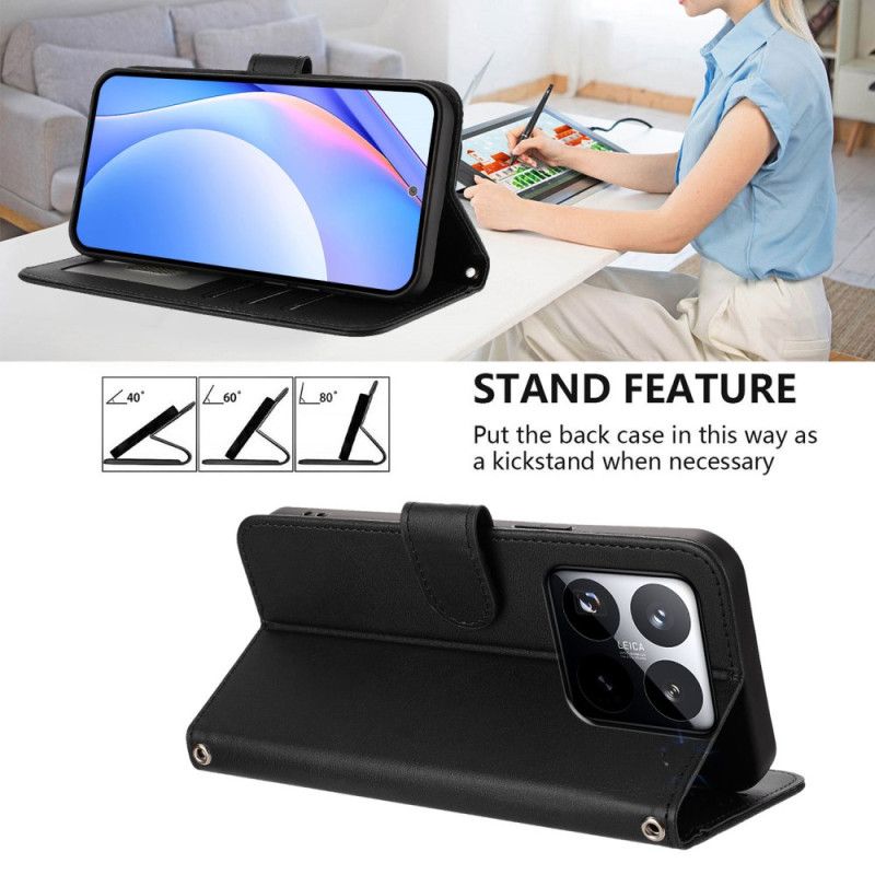 Flip Cover Xiaomi 15t Ensfarvet Rfid-beskyttelse