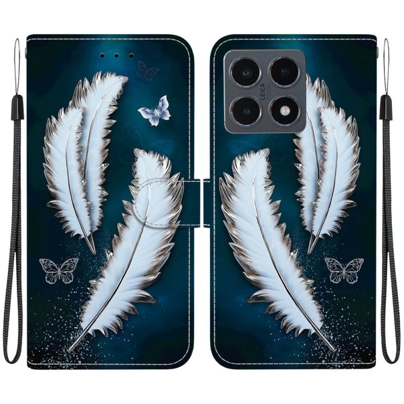 Flip Cover Xiaomi 15t Hvide Fjer