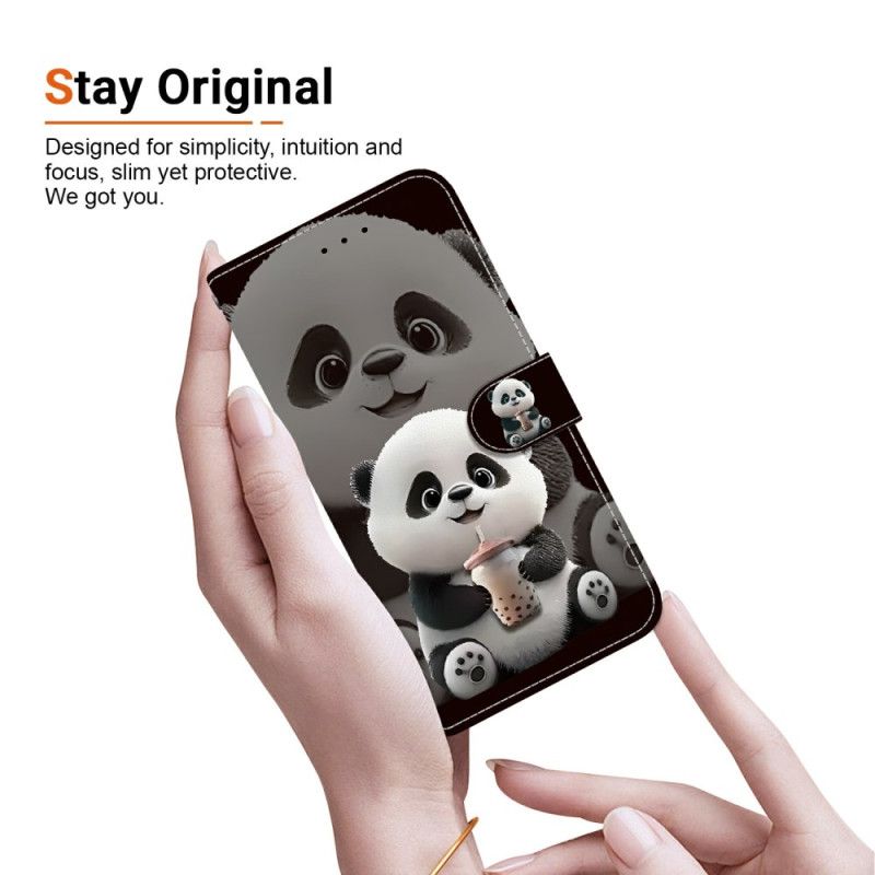 Flip Cover Xiaomi 15t Pandamønster