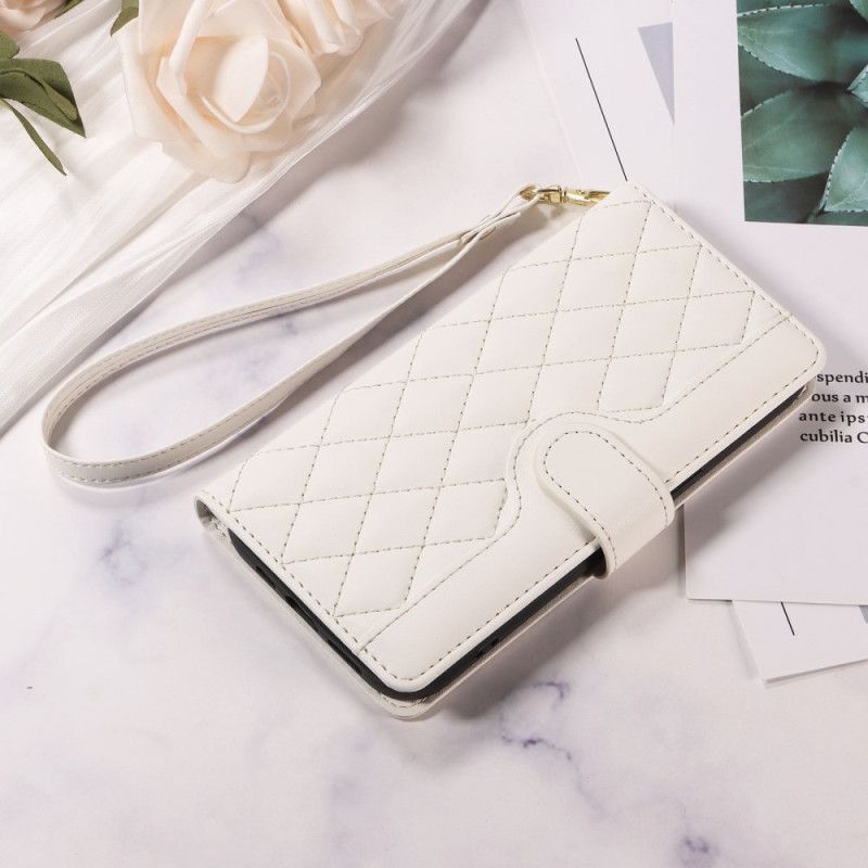 Flip Cover Xiaomi 15t Quiltet Med Rem Og Skulderrem