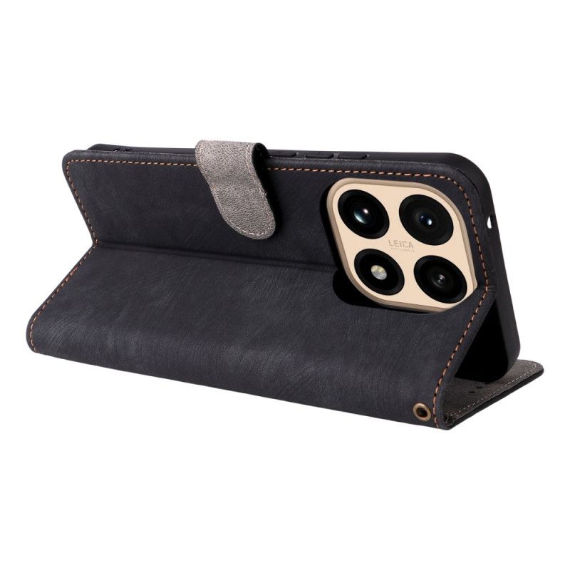 Flip Cover Xiaomi 15t Rfid-beskyttelse Ruskindseffekt