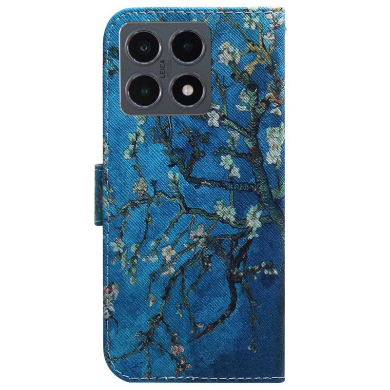 Læder Cover Xiaomi 15t Blomstrende Grene