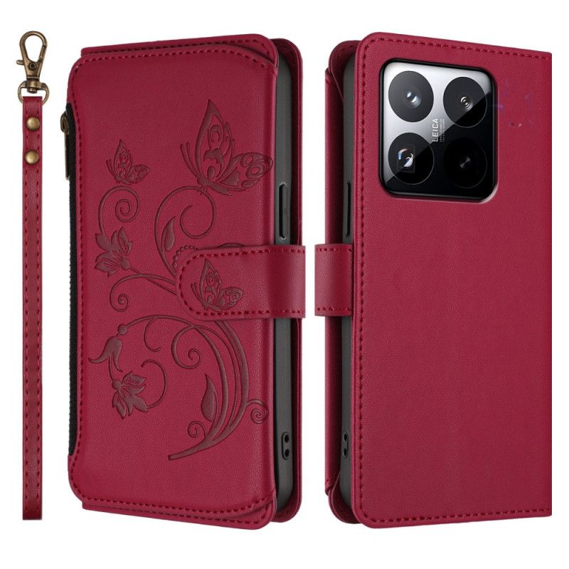 Læder Cover Xiaomi 15t Telefon Etui 6 Rfid-kortholdere Og Snor