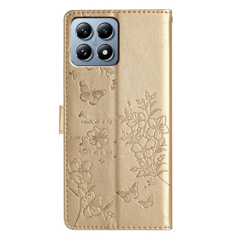 Læder Cover Xiaomi 15t Telefon Etui Blomster
