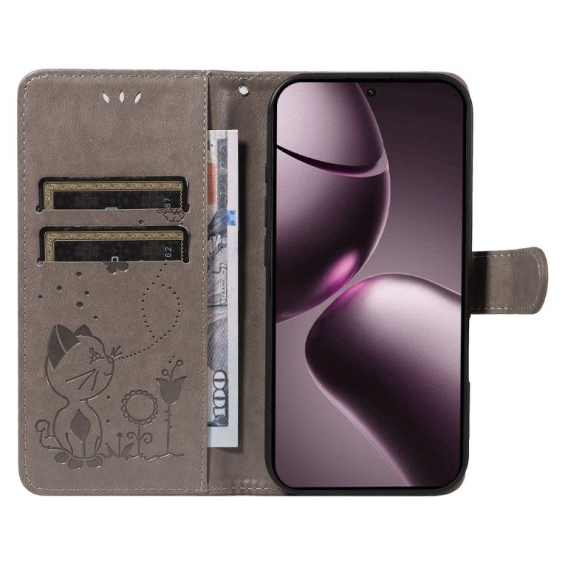 Læder Cover Xiaomi 15t Telefon Etui Kat Og Bi