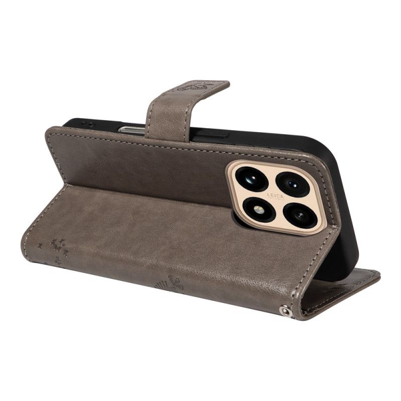 Læder Cover Xiaomi 15t Telefon Etui Kat Og Træ