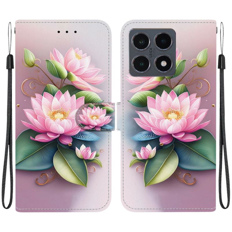 Læder Cover Xiaomi 15t Telefon Etui Lotusmønster