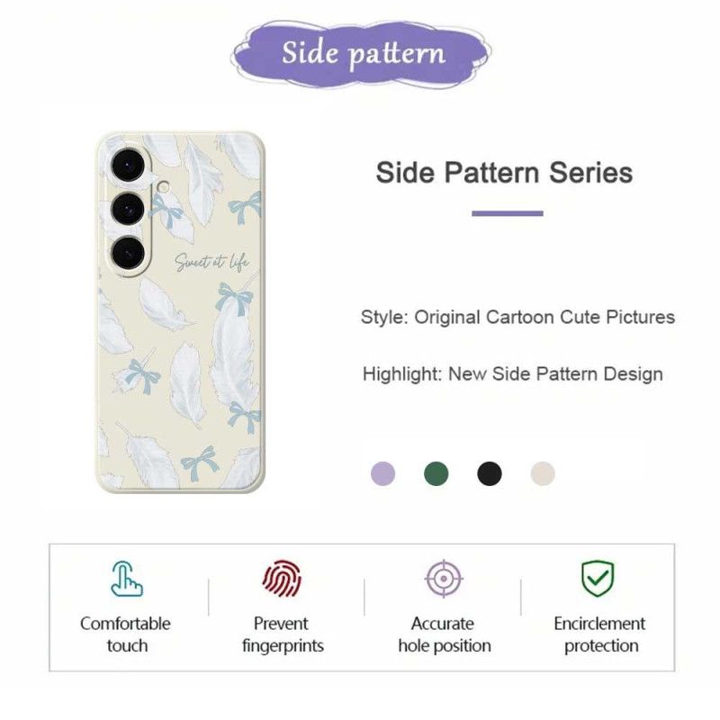 Cover Samsung Galaxy S25 Fe Hvid Fjersilikone