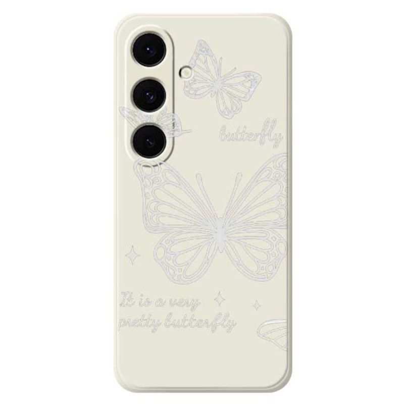 Cover Samsung Galaxy S25 Fe Hvid Sommerfuglesilikone