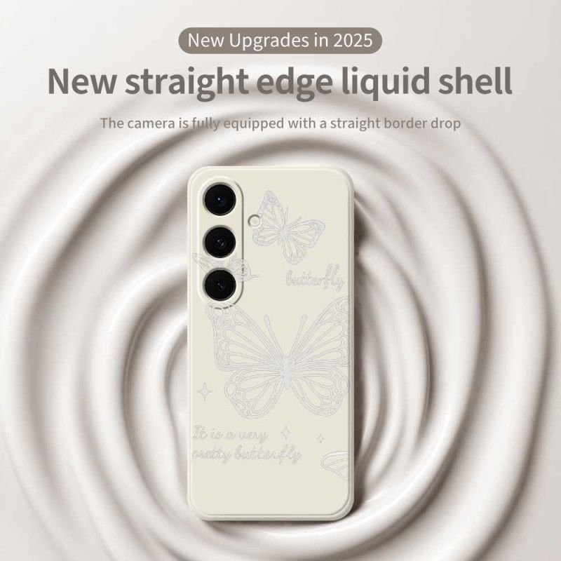 Cover Samsung Galaxy S25 Fe Hvid Sommerfuglesilikone