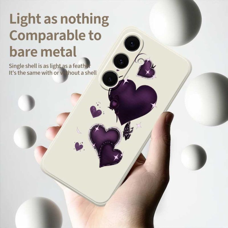 Cover Samsung Galaxy S25 Fe Lilla Hjertesilikone