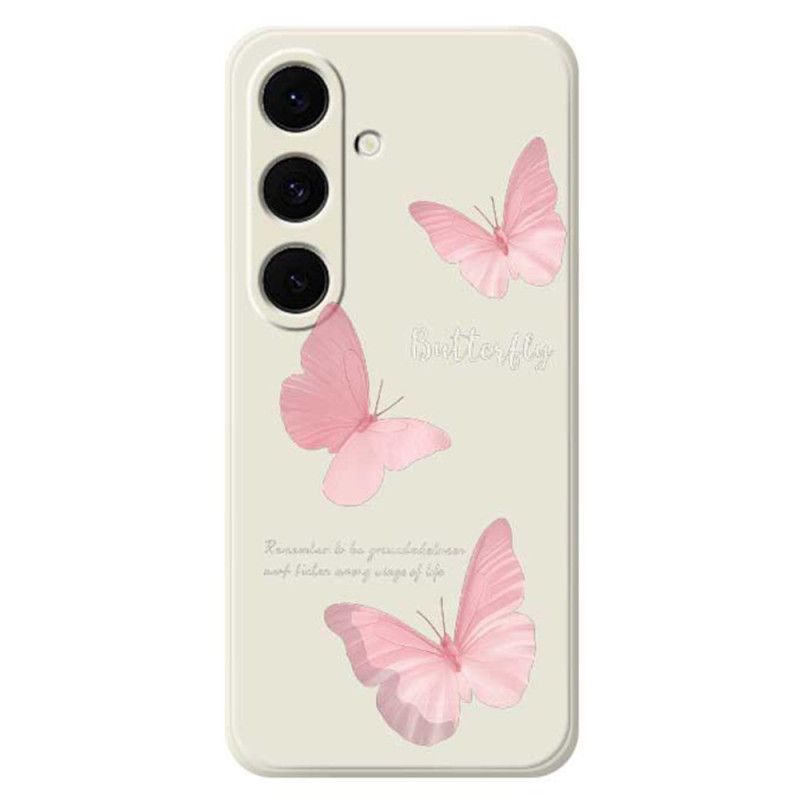 Cover Samsung Galaxy S25 Fe Lyserød Sommerfuglesilikone