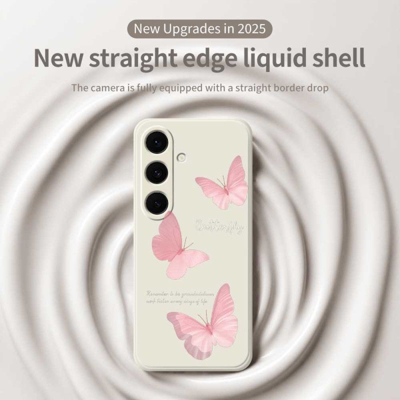Cover Samsung Galaxy S25 Fe Lyserød Sommerfuglesilikone