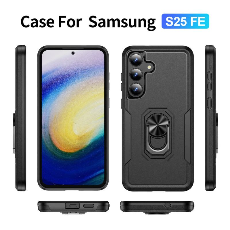 Cover Samsung Galaxy S25 Fe Ringholder Med Metaleffekt