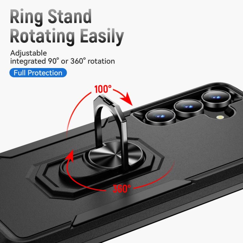 Cover Samsung Galaxy S25 Fe Ringholder Med Metaleffekt