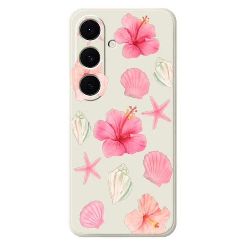 Cover Samsung Galaxy S25 Fe Telefon Etui Blomst- Og Skalsilikone