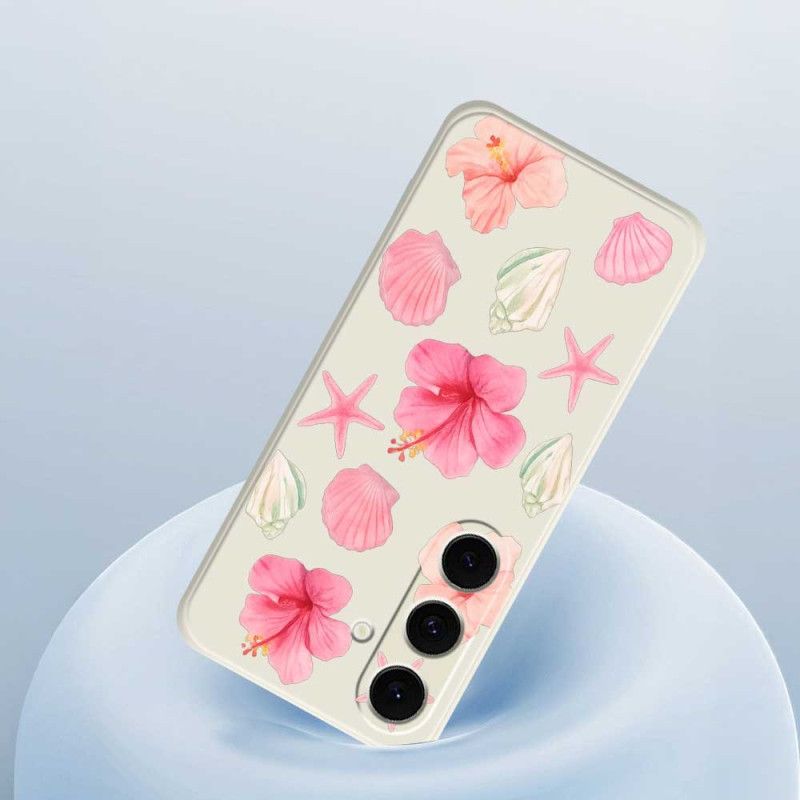 Cover Samsung Galaxy S25 Fe Telefon Etui Blomst- Og Skalsilikone