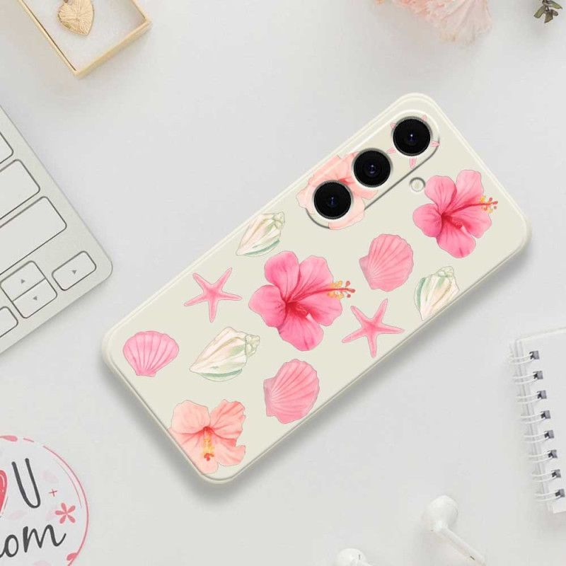 Cover Samsung Galaxy S25 Fe Telefon Etui Blomst- Og Skalsilikone