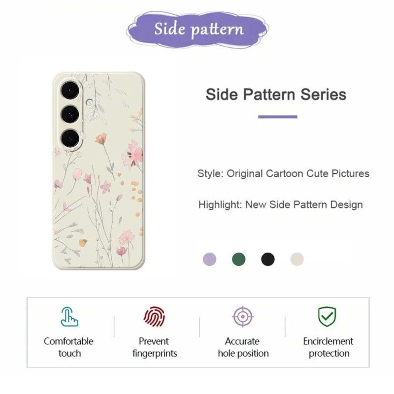 Cover Samsung Galaxy S25 Fe Telefon Etui Farverige Silikoneblomster