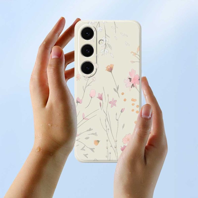 Cover Samsung Galaxy S25 Fe Telefon Etui Farverige Silikoneblomster