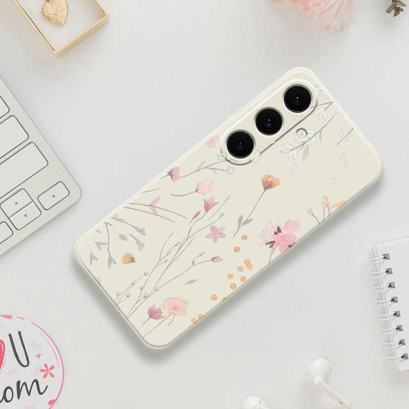 Cover Samsung Galaxy S25 Fe Telefon Etui Farverige Silikoneblomster