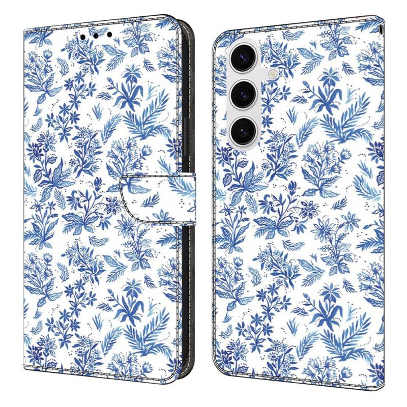 Flip Cover Samsung Galaxy S25 Fe Blå Blomster