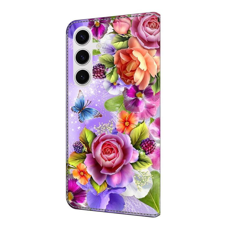 Flip Cover Samsung Galaxy S25 Fe Farverige Blomster