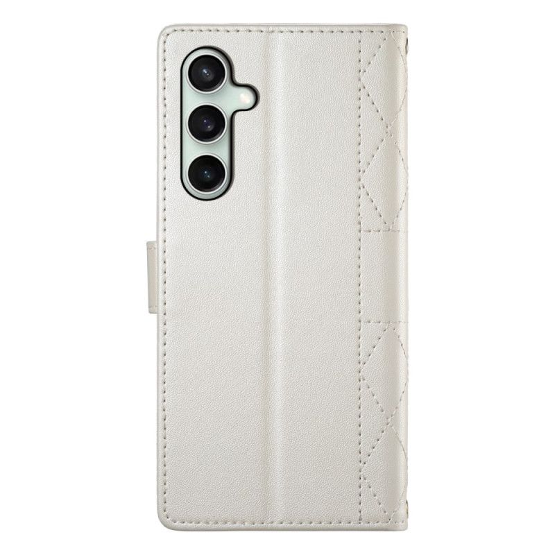 Flip Cover Samsung Galaxy S25 Fe Quiltet Pung Med Stropper