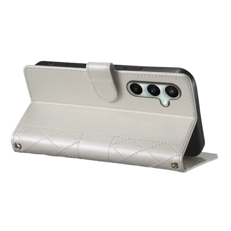 Flip Cover Samsung Galaxy S25 Fe Quiltet Pung Med Stropper