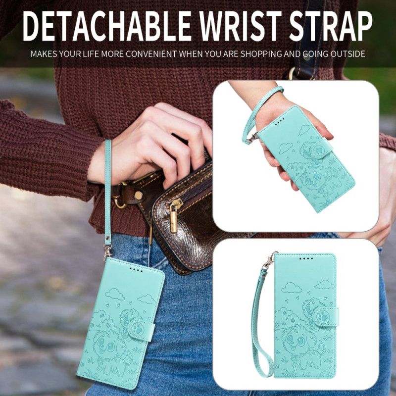 Flip Cover Samsung Galaxy S25 Fe Rfid-blokering Og Hundemønster