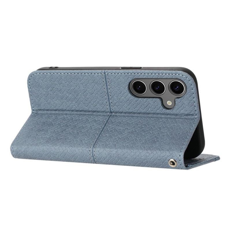 Flip Cover Samsung Galaxy S25 Fe Vævet Tekstur Og Snor