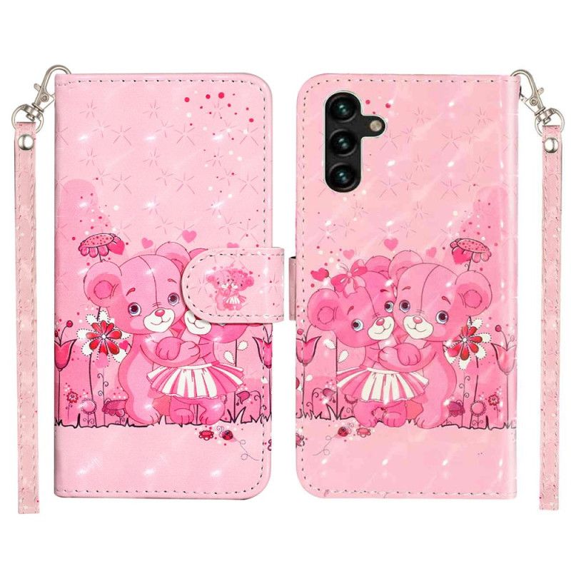 Flip Cover Til Samsung Galaxy S25 Fe Bjørneunger Med Snor