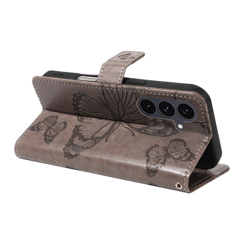 Læder Cover Samsung Galaxy S25 Fe Kæmpesommerfugle