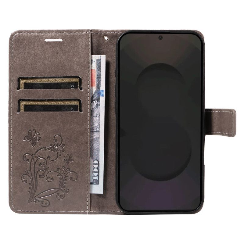 Læder Cover Samsung Galaxy S25 Fe Kæmpesommerfugle