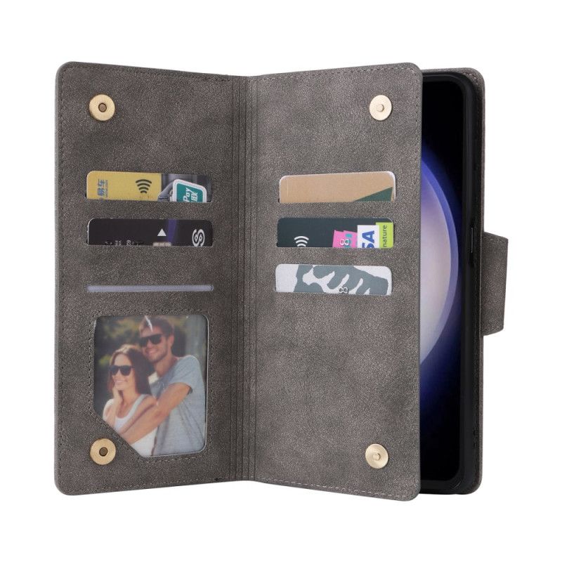 Læder Cover Samsung Galaxy S25 Fe Pung Med Lynlås