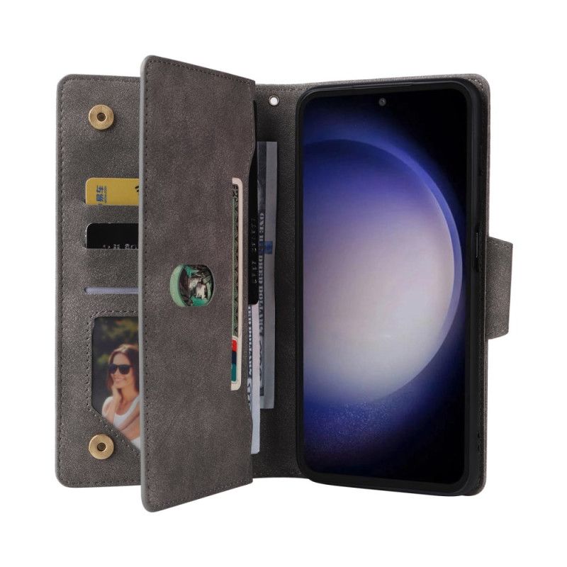 Læder Cover Samsung Galaxy S25 Fe Pung Med Lynlås