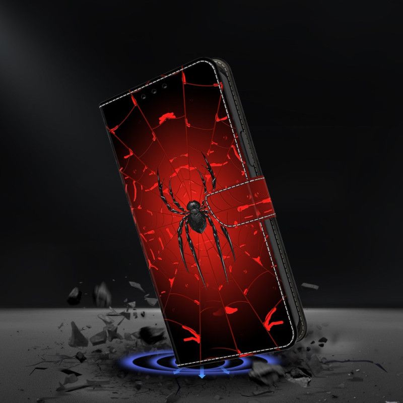 Læder Cover Samsung Galaxy S25 Fe Sort Edderkop