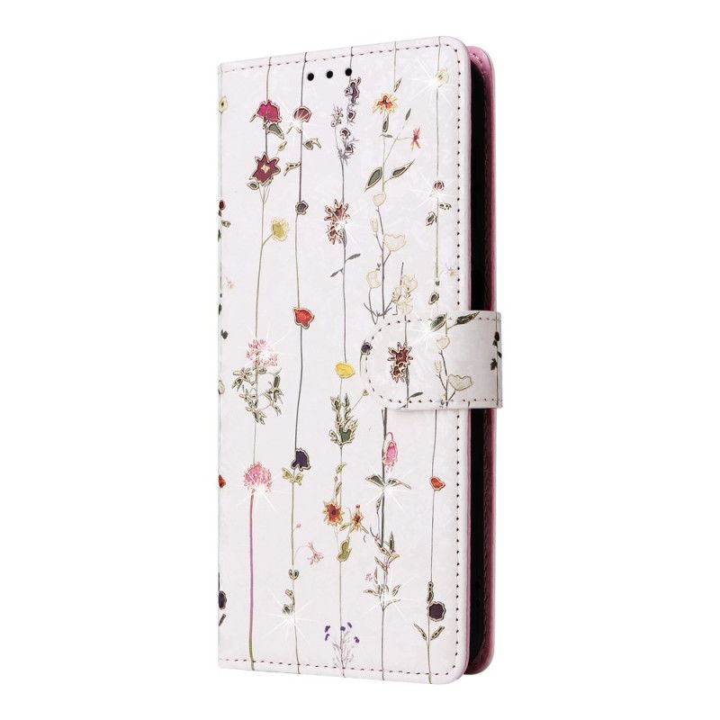Læder Cover Samsung Galaxy S25 Fe Telefon Etui Blomsterprint