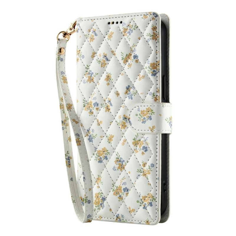 Læder Cover Samsung Galaxy S25 Fe Telefon Etui Blomstersnor
