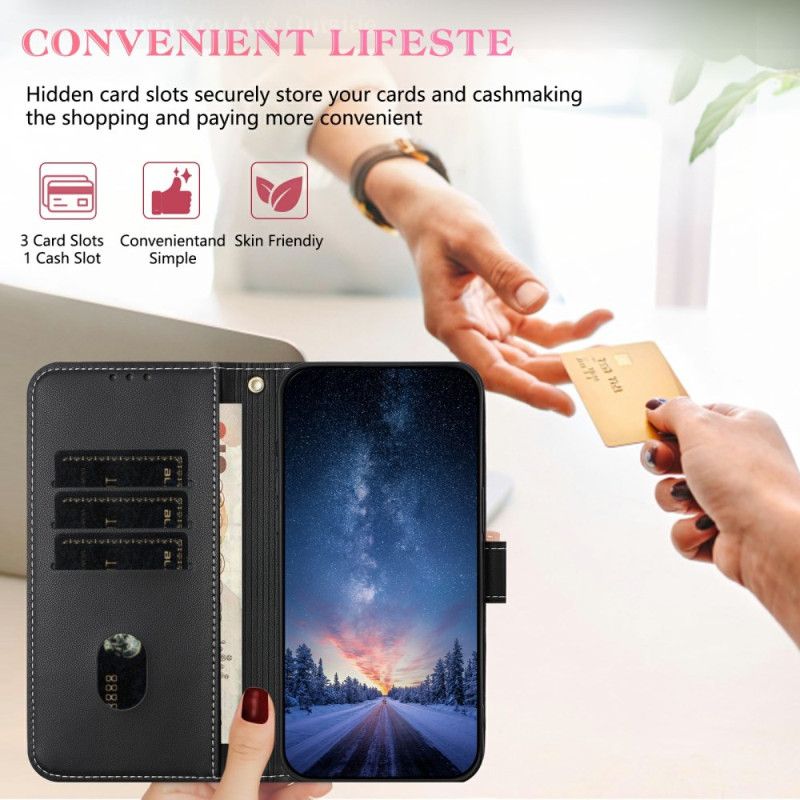 Læder Cover Samsung Galaxy S25 Fe Telefon Etui Dekorativ Sløjfe