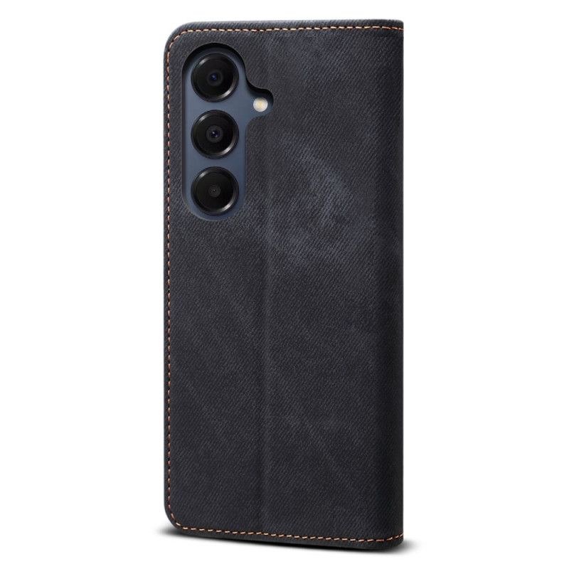 Læder Cover Samsung Galaxy S25 Fe Telefon Etui Denimstof