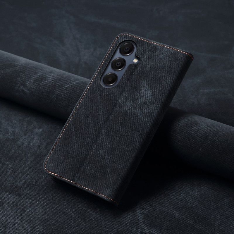 Læder Cover Samsung Galaxy S25 Fe Telefon Etui Denimstof