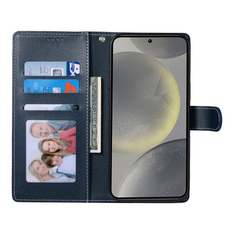 Læder Cover Samsung Galaxy S25 Fe Telefon Etui Ensfarvet Lædereffekt